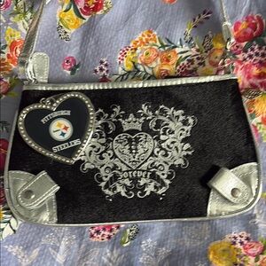 Black and Silver Women's Steelers bag